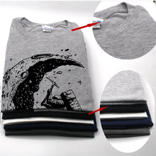 Load image into Gallery viewer, 100% cotton digging the moon print casual mens o-neck t shirts fashion men&#39;s tops men T-shirt short sleeve men tshirt 2017