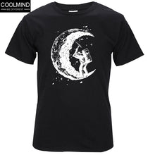 Load image into Gallery viewer, 100% cotton digging the moon print casual mens o-neck t shirts fashion men&#39;s tops men T-shirt short sleeve men tshirt 2017