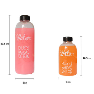 1000ml Fashion Scented Large Water Bottle with Bag Water Bottle Capacity Portable BPA Free Fruit Lemon Juice Drinking Bottle