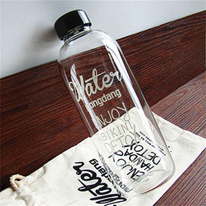 1000ml Fashion Scented Large Water Bottle with Bag Water Bottle Capacity Portable BPA Free Fruit Lemon Juice Drinking Bottle