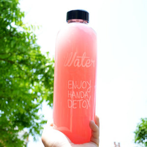 1000ml Fashion Scented Large Water Bottle with Bag Water Bottle Capacity Portable BPA Free Fruit Lemon Juice Drinking Bottle