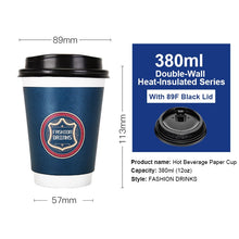 Load image into Gallery viewer, 10PCS 8OZ/12OZ/16OZ Double Wall Hollow Paper Cup Anti Ironing Coffee Cup Takeout Drink Cup Cold Hot Coffee Office Paper Cup