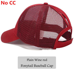 2018 CC Glitter Ponytail Baseball Cap Women Snapback Hat Summer Messy Bun Mesh Hats Casual Adjustable Sport Caps Drop Shipping