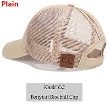 Load image into Gallery viewer, 2018 CC Glitter Ponytail Baseball Cap Women Snapback Hat Summer Messy Bun Mesh Hats Casual Adjustable Sport Caps Drop Shipping