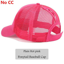 Load image into Gallery viewer, 2018 CC Glitter Ponytail Baseball Cap Women Snapback Hat Summer Messy Bun Mesh Hats Casual Adjustable Sport Caps Drop Shipping