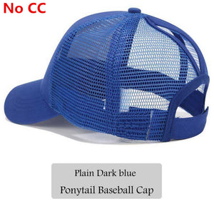 2018 CC Glitter Ponytail Baseball Cap Women Snapback Hat Summer Messy Bun Mesh Hats Casual Adjustable Sport Caps Drop Shipping