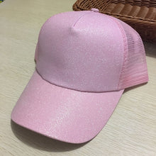 Load image into Gallery viewer, 2018 CC Glitter Ponytail Baseball Cap Women Snapback Hat Summer Messy Bun Mesh Hats Casual Adjustable Sport Caps Drop Shipping