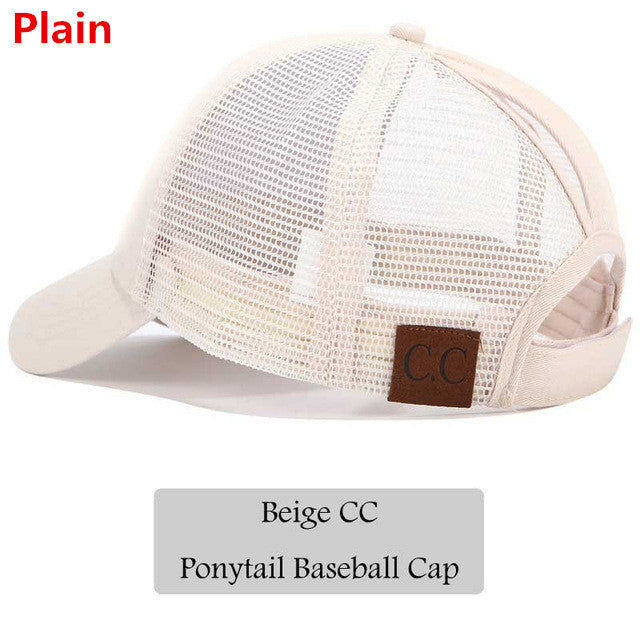 2018 CC Glitter Ponytail Baseball Cap Women Snapback Hat Summer Messy Bun Mesh Hats Casual Adjustable Sport Caps Drop Shipping