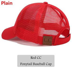 2018 CC Glitter Ponytail Baseball Cap Women Snapback Hat Summer Messy Bun Mesh Hats Casual Adjustable Sport Caps Drop Shipping