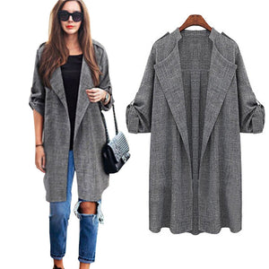 New Fashion Autumn Spring Women Jackets Open Front Coat Long Cloak Jackets Overcoat Waterfall Cardigan Female Blusas