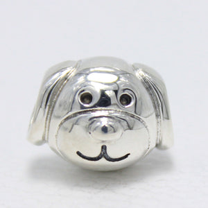 ROCKART Pure 925 Sterling Silver Friendly Dog Charm Bead Fit European Brand Bracelet & Necklace Diy Jewelry