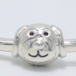 ROCKART Pure 925 Sterling Silver Friendly Dog Charm Bead Fit European Brand Bracelet & Necklace Diy Jewelry