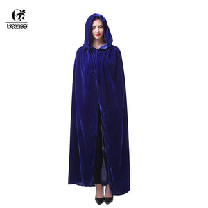 ROLECOS Halloween Cloak Costume Adult Witch Long Purple Green Red Black Hood and Capes Halloween Costumes for Women Men Cloak