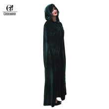 Load image into Gallery viewer, ROLECOS Halloween Cloak Costume Adult Witch Long Purple Green Red Black Hood and Capes Halloween Costumes for Women Men Cloak