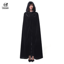 Load image into Gallery viewer, ROLECOS Halloween Cloak Costume Adult Witch Long Purple Green Red Black Hood and Capes Halloween Costumes for Women Men Cloak