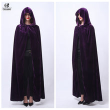 Load image into Gallery viewer, ROLECOS Halloween Cloak Costume Adult Witch Long Purple Green Red Black Hood and Capes Halloween Costumes for Women Men Cloak