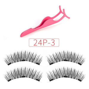 Shozy Magnetic eyelashes with 3 magnets magnetic lashes natural false eyelashes magnet lashes with eyelashes applicator-24P-3