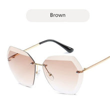 Load image into Gallery viewer, Square Rimless Diamond cutting Lens Sunglasses For Women Brand Designer Fashion UV400 Shades Sun Glasses