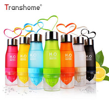 Load image into Gallery viewer, Transhome Creative Fruit Juice Infuser Water Bottle 650ml Plastic Portable Lemon Juice Bottle For Water Outdoor Shaker Sport