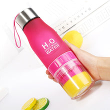 Load image into Gallery viewer, Transhome Creative Fruit Juice Infuser Water Bottle 650ml Plastic Portable Lemon Juice Bottle For Water Outdoor Shaker Sport