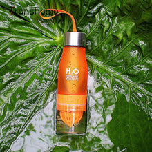 Load image into Gallery viewer, Transhome Creative Fruit Juice Infuser Water Bottle 650ml Plastic Portable Lemon Juice Bottle For Water Outdoor Shaker Sport